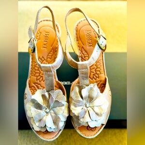 Born Silver Floral Sandals
